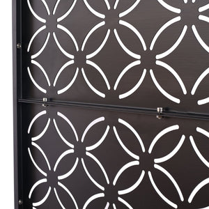 English Elm Outdoor Geometric Metal Privacy Screen Freestanding Lattice Panel for Patio Deck Garden Black PS107 W465P193215