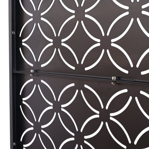 English Elm Outdoor Geometric Metal Privacy Screen Freestanding Lattice Panel for Patio Deck Garden Black PS107 W465P193215