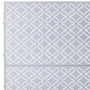 English Elm Outdoor Geometric Metal Privacy Screen Freestanding Lattice Panel for Patio Deck Garden White PS107 W465P193216
