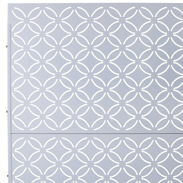 English Elm Outdoor Geometric Metal Privacy Screen Freestanding Lattice Panel for Patio Deck Garden White PS107 W465P193216