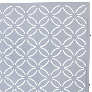 English Elm Outdoor Geometric Metal Privacy Screen Freestanding Lattice Panel for Patio Deck Garden White PS107 W465P193216