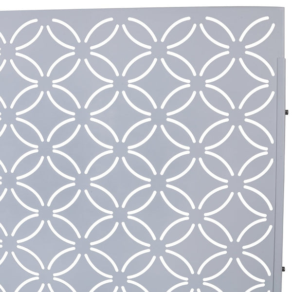 English Elm Outdoor Geometric Metal Privacy Screen Freestanding Lattice Panel for Patio Deck Garden White PS107 W465P193216