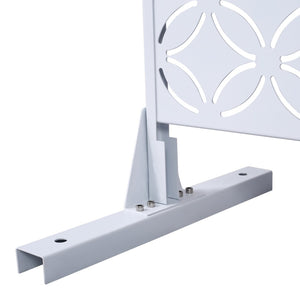 English Elm Outdoor Geometric Metal Privacy Screen Freestanding Lattice Panel for Patio Deck Garden White PS107 W465P193216