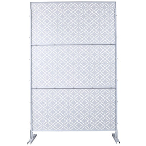English Elm Outdoor Geometric Metal Privacy Screen Freestanding Lattice Panel for Patio Deck Garden White PS107 W465P193216