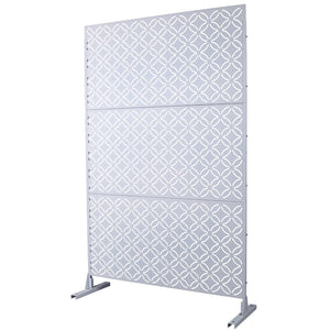 English Elm Outdoor Geometric Metal Privacy Screen Freestanding Lattice Panel for Patio Deck Garden White PS107 W465P193216