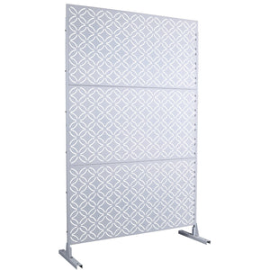 English Elm Outdoor Geometric Metal Privacy Screen Freestanding Lattice Panel for Patio Deck Garden White PS107 W465P193216