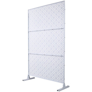 English Elm Outdoor Geometric Metal Privacy Screen Freestanding Lattice Panel for Patio Deck Garden White PS107 W465P193216