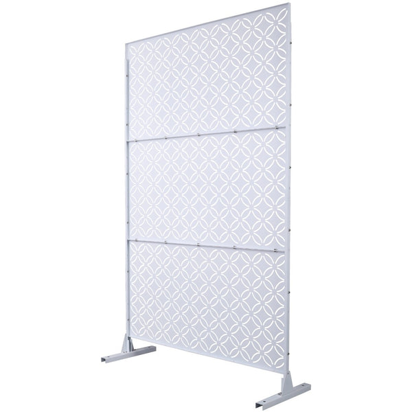 English Elm Outdoor Geometric Metal Privacy Screen Freestanding Lattice Panel for Patio Deck Garden White PS107 W465P193216