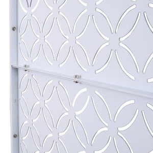 English Elm Outdoor Geometric Metal Privacy Screen Freestanding Lattice Panel for Patio Deck Garden White PS107 W465P193216