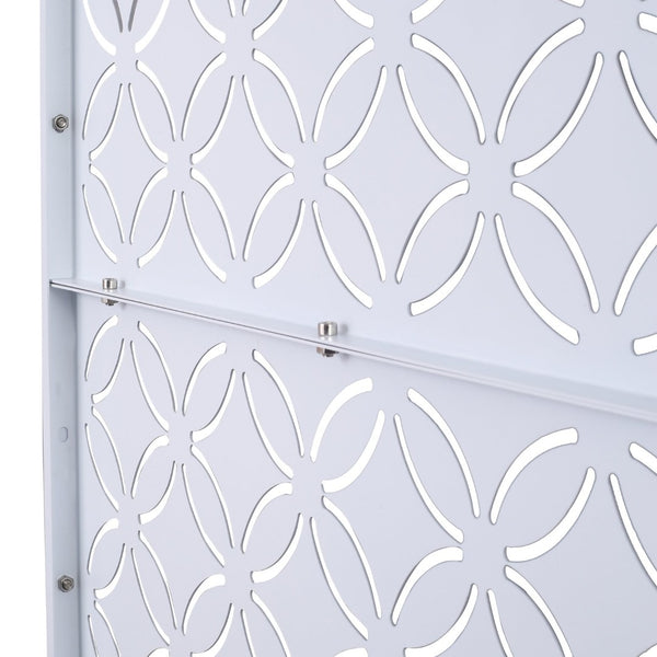 English Elm Outdoor Geometric Metal Privacy Screen Freestanding Lattice Panel for Patio Deck Garden White PS107 W465P193216