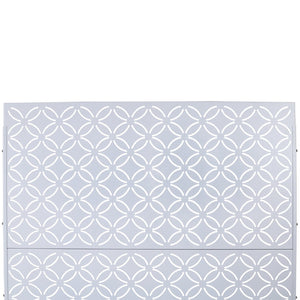 English Elm Outdoor Geometric Metal Privacy Screen Freestanding Lattice Panel for Patio Deck Garden White PS107 W465P193216