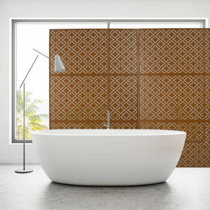 English Elm Outdoor Geometric Metal Privacy Screen Freestanding Lattice Panel for Patio Deck Garden Brown PS107 W465P193217