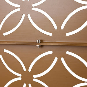 English Elm Outdoor Geometric Metal Privacy Screen Freestanding Lattice Panel for Patio Deck Garden Brown PS107 W465P193217