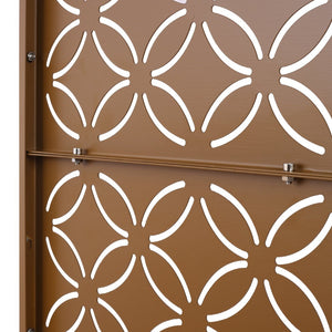 English Elm Outdoor Geometric Metal Privacy Screen Freestanding Lattice Panel for Patio Deck Garden Brown PS107 W465P193217