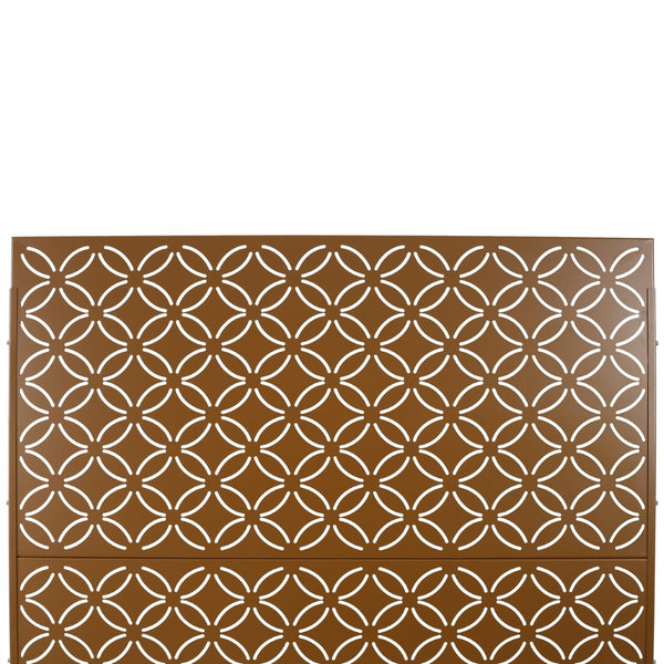 English Elm Outdoor Geometric Metal Privacy Screen Freestanding Lattice Panel for Patio Deck Garden Brown PS107 W465P193217