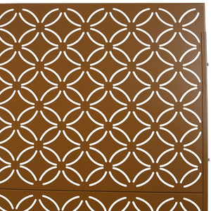 English Elm Outdoor Geometric Metal Privacy Screen Freestanding Lattice Panel for Patio Deck Garden Brown PS107 W465P193217