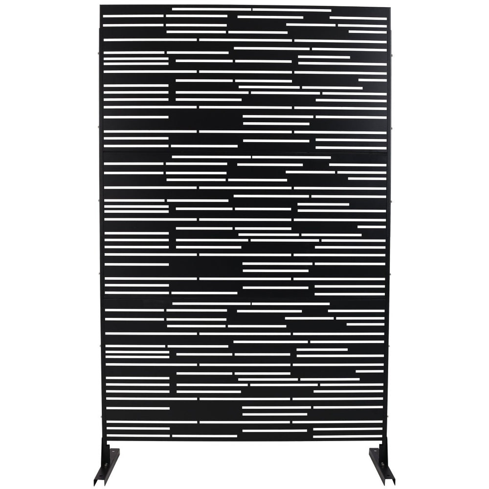 English Elm Outdoor Freestanding Metal Privacy Screen Geometric Laser Cut Panel for Patio Deck Garden W465P193218