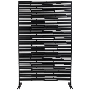 English Elm Outdoor Freestanding Metal Privacy Screen Geometric Laser Cut Panel for Patio Deck Garden W465P193218