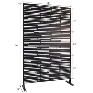 English Elm Outdoor Freestanding Metal Privacy Screen Geometric Laser Cut Panel for Patio Deck Garden W465P193218