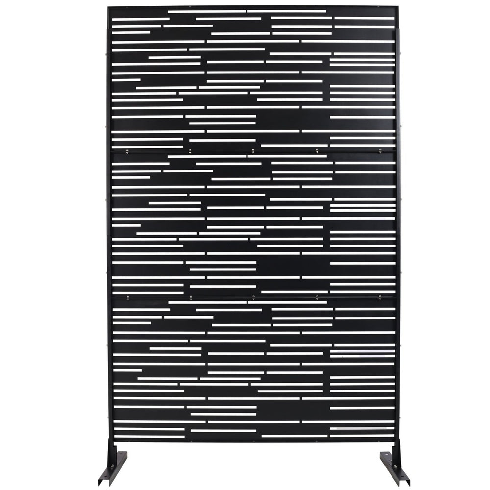 English Elm Outdoor Freestanding Metal Privacy Screen Geometric Laser Cut Panel for Patio Deck Garden W465P193218