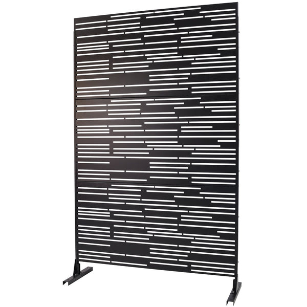 English Elm Outdoor Freestanding Metal Privacy Screen Geometric Laser Cut Panel for Patio Deck Garden W465P193218