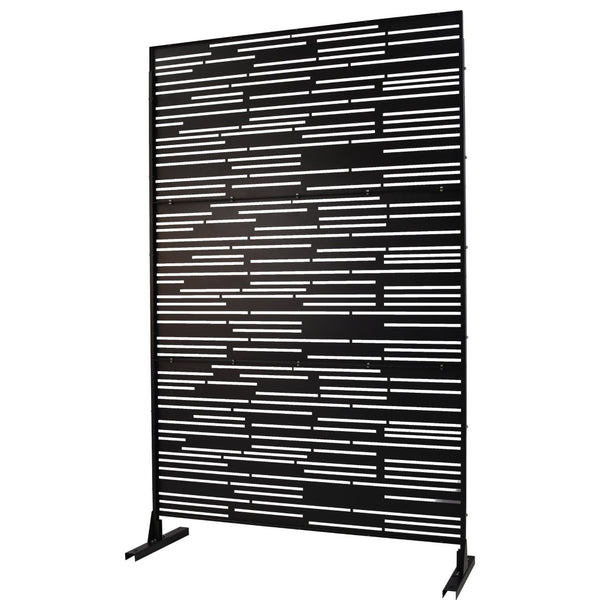 English Elm Outdoor Freestanding Metal Privacy Screen Geometric Laser Cut Panel for Patio Deck Garden W465P193218