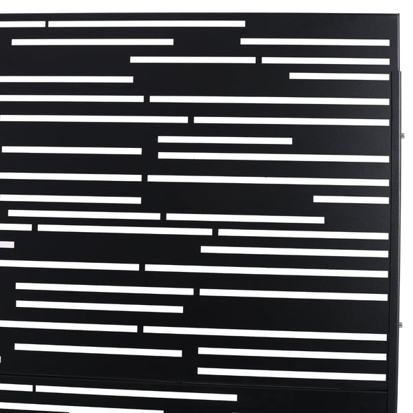 English Elm Outdoor Freestanding Metal Privacy Screen Geometric Laser Cut Panel for Patio Deck Garden W465P193218