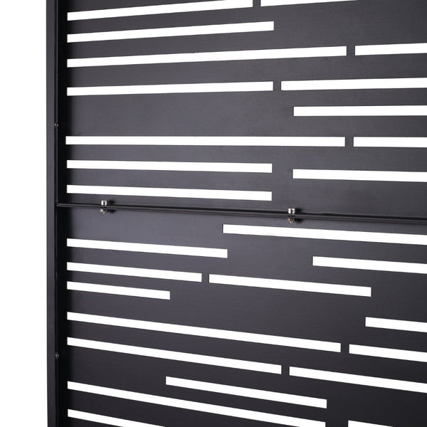 English Elm Outdoor Freestanding Metal Privacy Screen Geometric Laser Cut Panel for Patio Deck Garden W465P193218