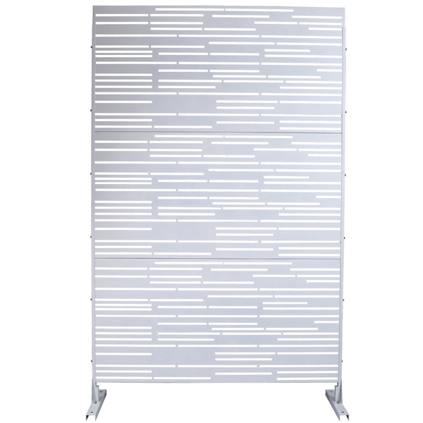 English Elm Outdoor Freestanding Metal Privacy Screen Geometric Panel Decor for Patio Lawn Balcony W465P193220