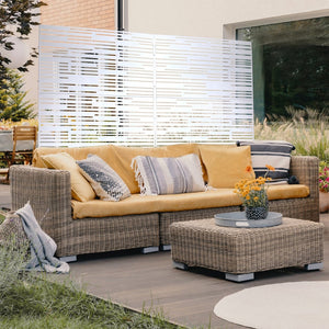 English Elm Outdoor Freestanding Metal Privacy Screen Geometric Panel Decor for Patio Lawn Balcony W465P193220