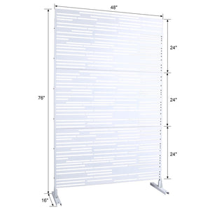 English Elm Outdoor Freestanding Metal Privacy Screen Geometric Panel Decor for Patio Lawn Balcony W465P193220