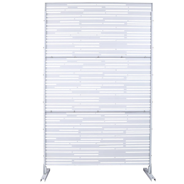 English Elm Outdoor Freestanding Metal Privacy Screen Geometric Panel Decor for Patio Lawn Balcony W465P193220