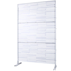 English Elm Outdoor Freestanding Metal Privacy Screen Geometric Panel Decor for Patio Lawn Balcony W465P193220