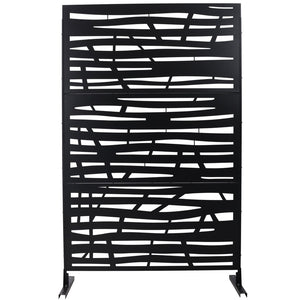 English Elm Outdoor Freestanding Metal Privacy Screen Powder Coated Panel for Patio Deck Garden W465P193224