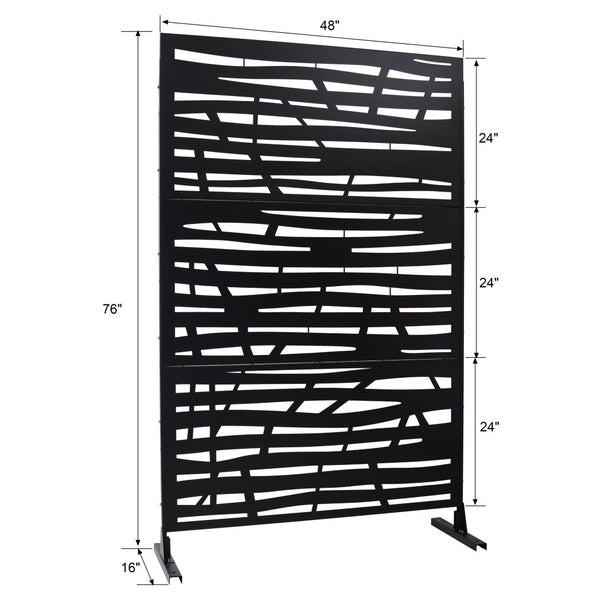 English Elm Outdoor Freestanding Metal Privacy Screen Powder Coated Panel for Patio Deck Garden W465P193224