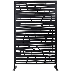 English Elm Outdoor Freestanding Metal Privacy Screen Powder Coated Panel for Patio Deck Garden W465P193224