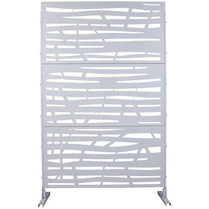 English Elm Outdoor Freestanding Metal Privacy Screen Lattice Panel for Patio Deck or Garden White PS109 W465P193227