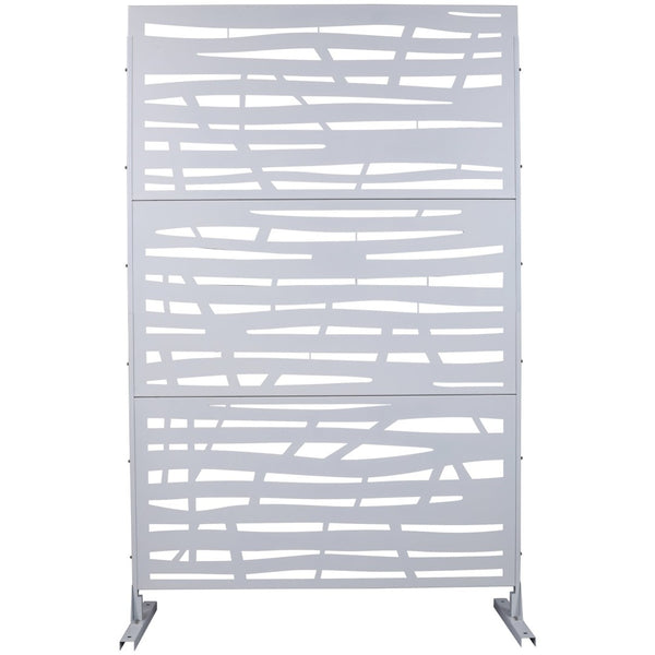 English Elm Outdoor Freestanding Metal Privacy Screen Lattice Panel for Patio Deck or Garden White PS109 W465P193227