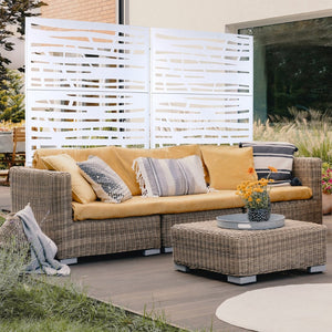 English Elm Outdoor Freestanding Metal Privacy Screen Lattice Panel for Patio Deck or Garden White PS109 W465P193227