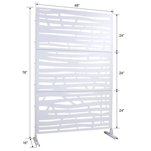 English Elm Outdoor Freestanding Metal Privacy Screen Lattice Panel for Patio Deck or Garden White PS109 W465P193227
