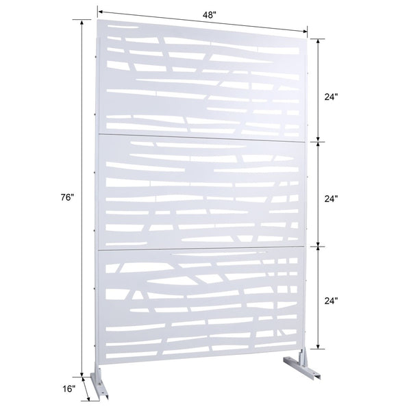 English Elm Outdoor Freestanding Metal Privacy Screen Lattice Panel for Patio Deck or Garden White PS109 W465P193227