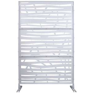 English Elm Outdoor Freestanding Metal Privacy Screen Lattice Panel for Patio Deck or Garden White PS109 W465P193227