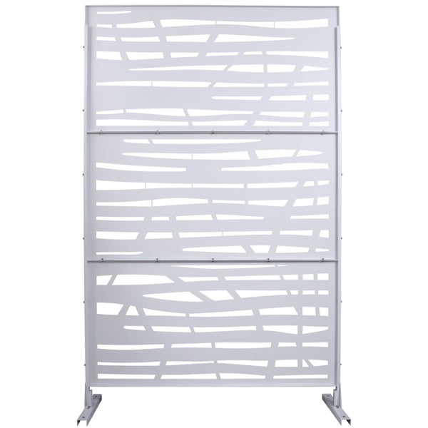 English Elm Outdoor Freestanding Metal Privacy Screen Lattice Panel for Patio Deck or Garden White PS109 W465P193227