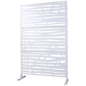 English Elm Outdoor Freestanding Metal Privacy Screen Lattice Panel for Patio Deck or Garden White PS109 W465P193227
