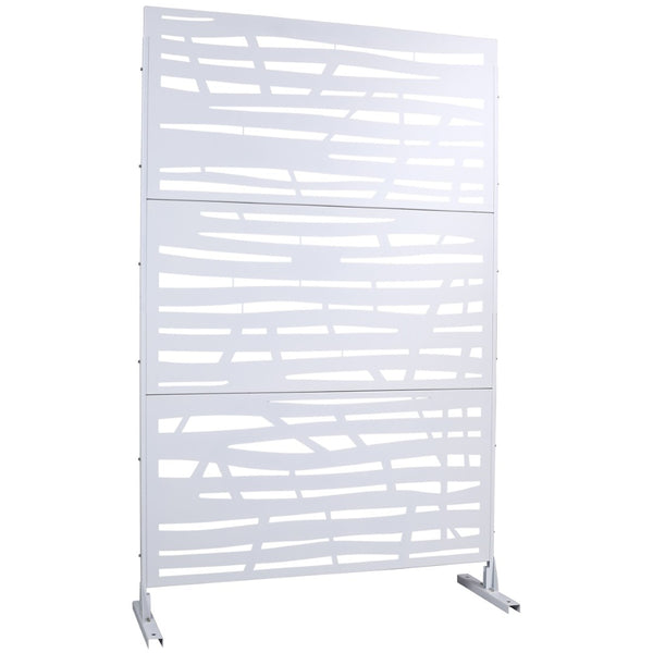 English Elm Outdoor Freestanding Metal Privacy Screen Lattice Panel for Patio Deck or Garden White PS109 W465P193227