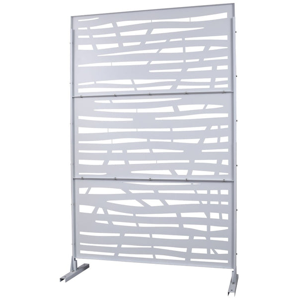 English Elm Outdoor Freestanding Metal Privacy Screen Lattice Panel for Patio Deck or Garden White PS109 W465P193227