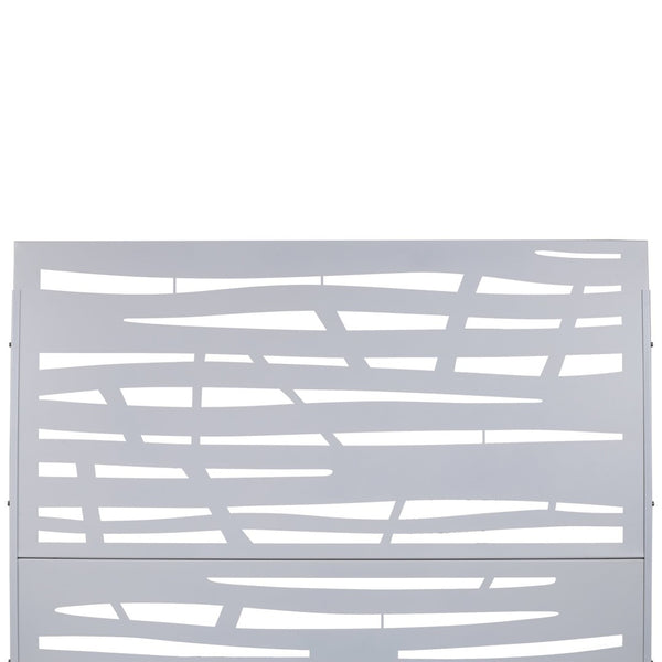 English Elm Outdoor Freestanding Metal Privacy Screen Lattice Panel for Patio Deck or Garden White PS109 W465P193227