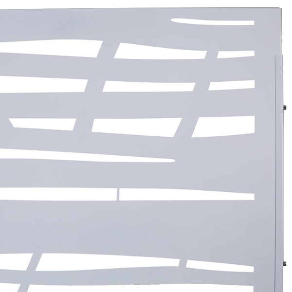 English Elm Outdoor Freestanding Metal Privacy Screen Lattice Panel for Patio Deck or Garden White PS109 W465P193227