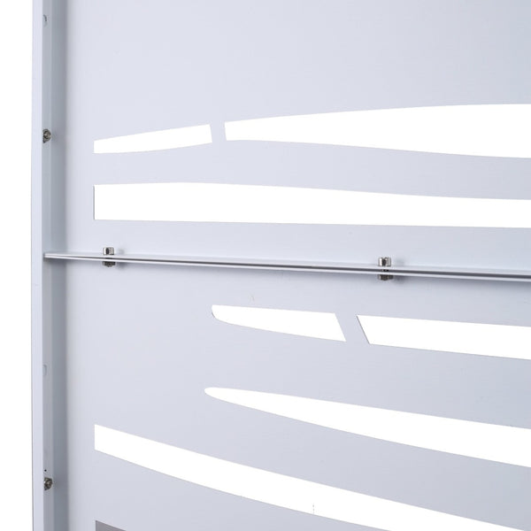 English Elm Outdoor Freestanding Metal Privacy Screen Lattice Panel for Patio Deck or Garden White PS109 W465P193227