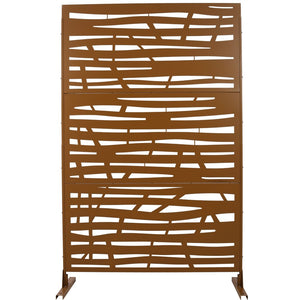 English Elm Outdoor Freestanding Metal Privacy Screen Lattice Panel for Patio Deck or Garden Brown PS109 W465P193229